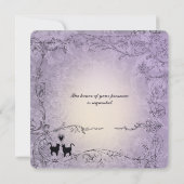 Cat Lovers Square  Lavender Vintage Wedding Kaart (Achterkant)