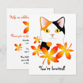 Cat Lover's  uitnodiging Japans Kat (Voorkant / Achterkant)