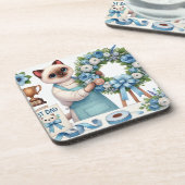 Cat Lovers Vaderdag Wensen voor Cat Dads Bier Onderzetter (Linkerzijde)