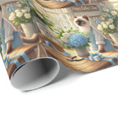 Cat Lovers Vaderdag Wensen voor Cat Dads Cadeaupapier (Rol Hoek)