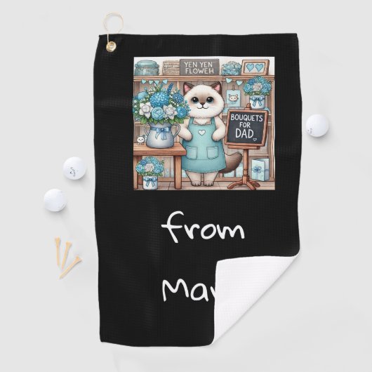 Cat Lovers Vaderdag Wensen voor Cat Dads Golfhanddoek (Insitu)