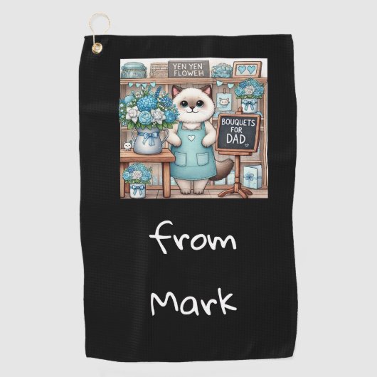 Cat Lovers Vaderdag Wensen voor Cat Dads Golfhanddoek (Voorkant)