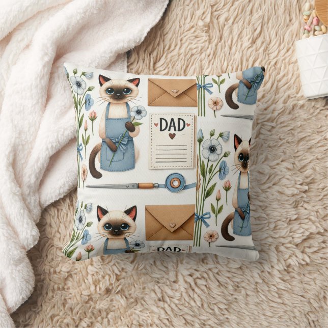 Cat Lovers Vaderdag Wensen voor Cat Dads Kussen (Deken)