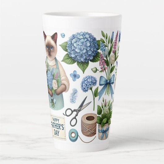 Cat Lovers Vaderdag Wensen voor Cat Dads Latte Mok (Voorkant)