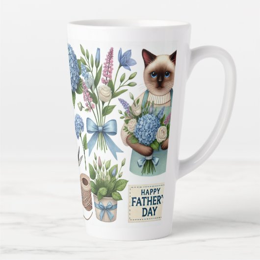 Cat Lovers Vaderdag Wensen voor Cat Dads Latte Mok (Rechts)