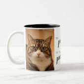 Cat Lovers voegt je eigen foto meme Funny Quotes t Tweekleurige Koffiemok (Links)