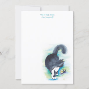 Cat Lover's Waterverf Note Cards Kaart