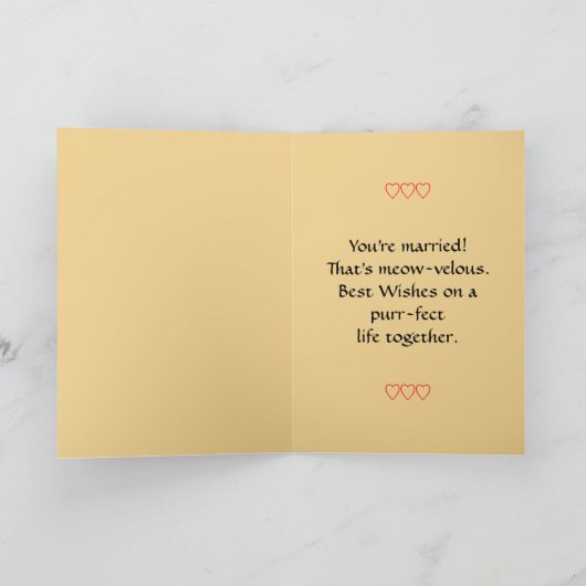 Cat Lovers Wedding Gefeliciteerd Kaart (Binnen)
