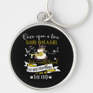 Cat Lovers Wie houdt er echt van kat en trombone Sleutelhanger