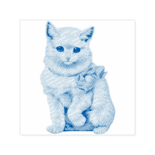 ~ CAT-LOVERS ~ witte kat tekening ~ Self-in Zelfinktende Stempel (Design)