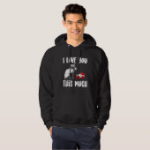 Cat loves dead bird joke everyday text simple retr hoodie (Voorkant volledig)