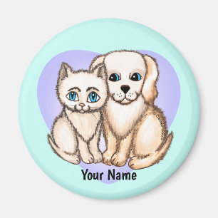 Cat Loves Dog Magneet