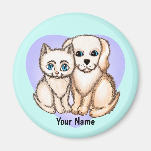 Cat Loves Dog Magneet (Voorkant)