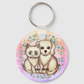 Cat Loves Dog Sleutelhanger (Voorkant)
