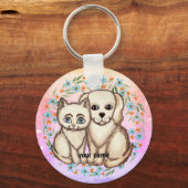 Cat Loves Dog Sleutelhanger (Voorkant)