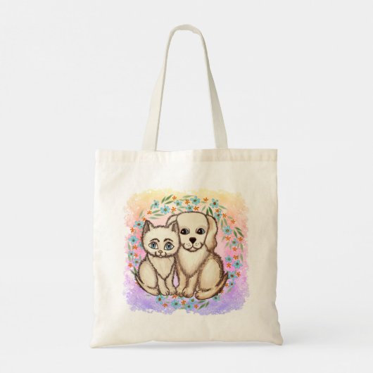 Cat Loves Dog Tote Bag (Achterkant)