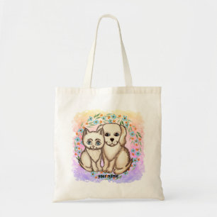 Cat Loves Dog Tote Bag