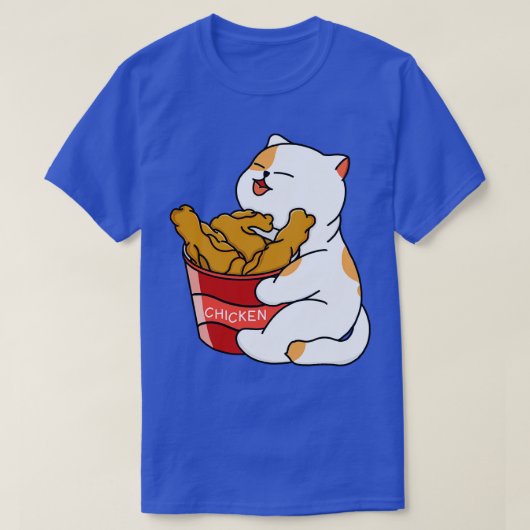 Cat Loves Fried Chicken T-shirt (Design voorkant)