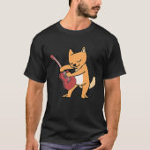 Cat Loves Musical Instruments Plays Guitar T-shirt (Voorkant)