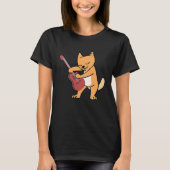 Cat Loves Musical Instruments Plays Guitar T-shirt (Voorkant)