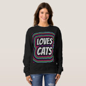 CAT LOVES RETRO CAT T-SHIRTS (Voorkant volledig)