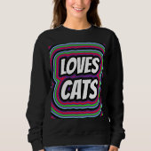 CAT LOVES RETRO CAT T-SHIRTS (Voorkant)