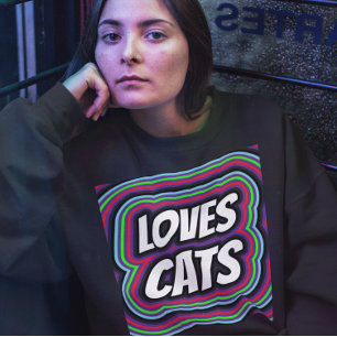 CAT LOVES RETRO CAT T-SHIRTS