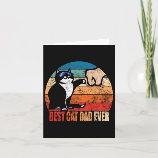 Cat Loving Daddy Vaders Dag Gift Mannen Geen Best  Kaart (Voorkant)
