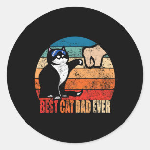 Cat Loving Daddy Vaders Dag Gift Mannen Geen Best Ronde Sticker