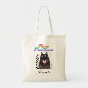Cat Loving Nurse Practitioner Floral Boho Heart Tote Bag