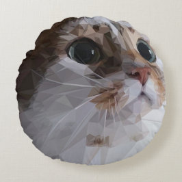 Cat Lowpoly Rond Kussen