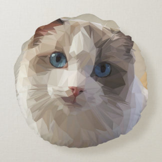 Cat Lowpoly Rond Kussen