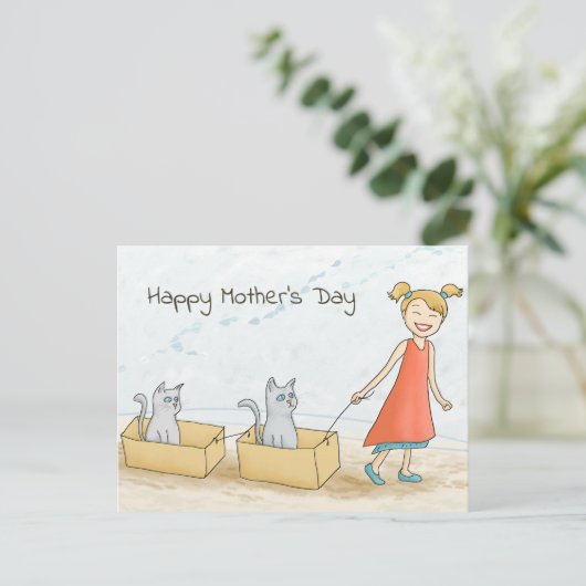 Cat Ma Happy Moederdag Briefkaart (Staand voorkant)