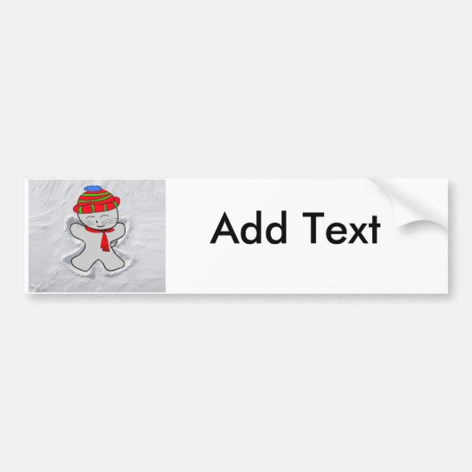Cat maakt een sneeuwengel bumpersticker (Voorkant)