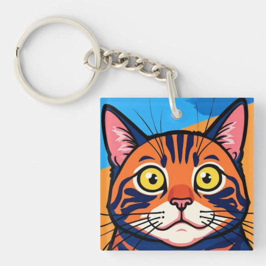 Cat, Mackerel, Domestic cat Sleutelhanger (voorkant)