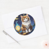Cat Magic Ronde Sticker (Envelop)