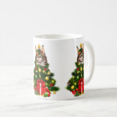 Cat Maine Coon Cat Xmas Tree Lights Cat Lover Ugly Koffiemok (Voorkant rechts)
