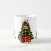 Cat Maine Coon Cat Xmas Tree Lights Cat Lover Ugly Koffiemok (Center)