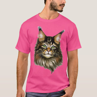Cat Maine Coon Head T-shirt