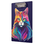 Cat Maine Coon Portret Regenboog Kleuren Klembord (Links)