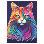 Cat Maine Coon Portret Regenboog Kleuren Klembord (Achterkant)