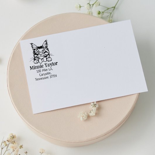 Cat Maine Coon Retouradres Rubberstempel
