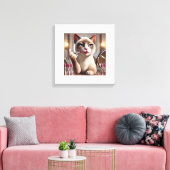 Cat Make Up Artiest voor Cat Lover Canvas Afdruk (Insitu (Woonkamer))