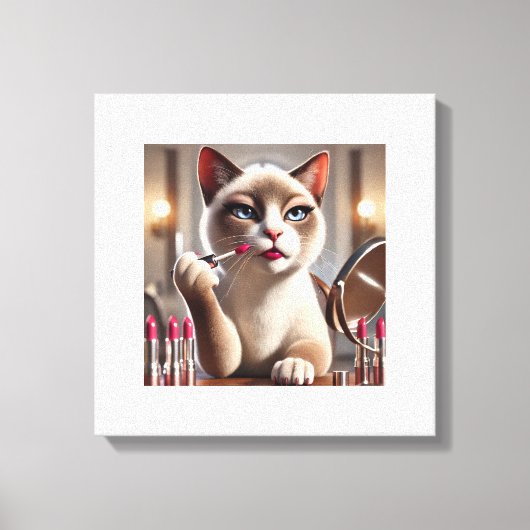 Cat Make Up Artiest voor Cat Lover Canvas Afdruk (Voorkant)