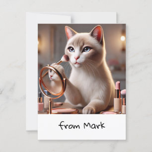 Cat Make-up Artist Perfect voor kattenliefhebbers Briefkaart
