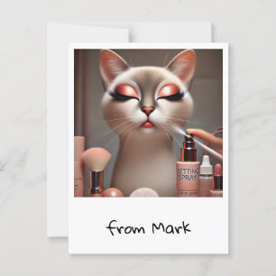 Cat Make-up Artist Perfect voor kattenliefhebbers Briefkaart