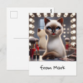 Cat Make-up Artist Perfect voor kattenliefhebbers Briefkaart (Voorkant / Achterkant)