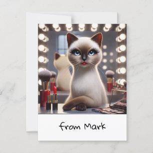 Cat Make-up Artist Perfect voor kattenliefhebbers Briefkaart