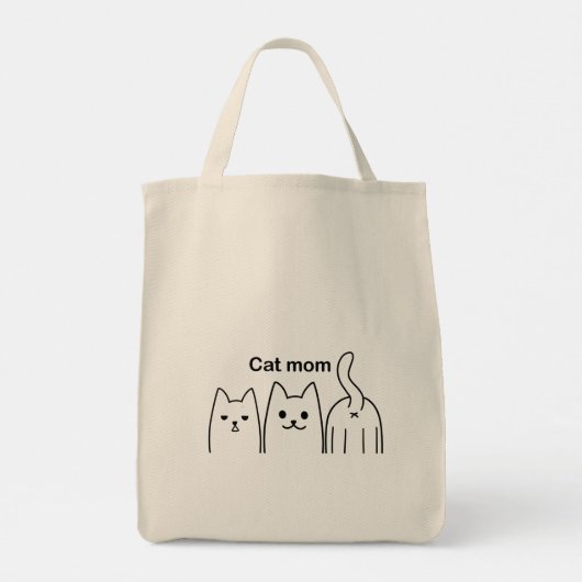 Cat mam canvas tas (Achterkant)