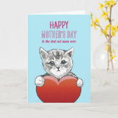 Cat mam Cute Kitten Love Happy Moederdag Kaart (Gele Bloem)